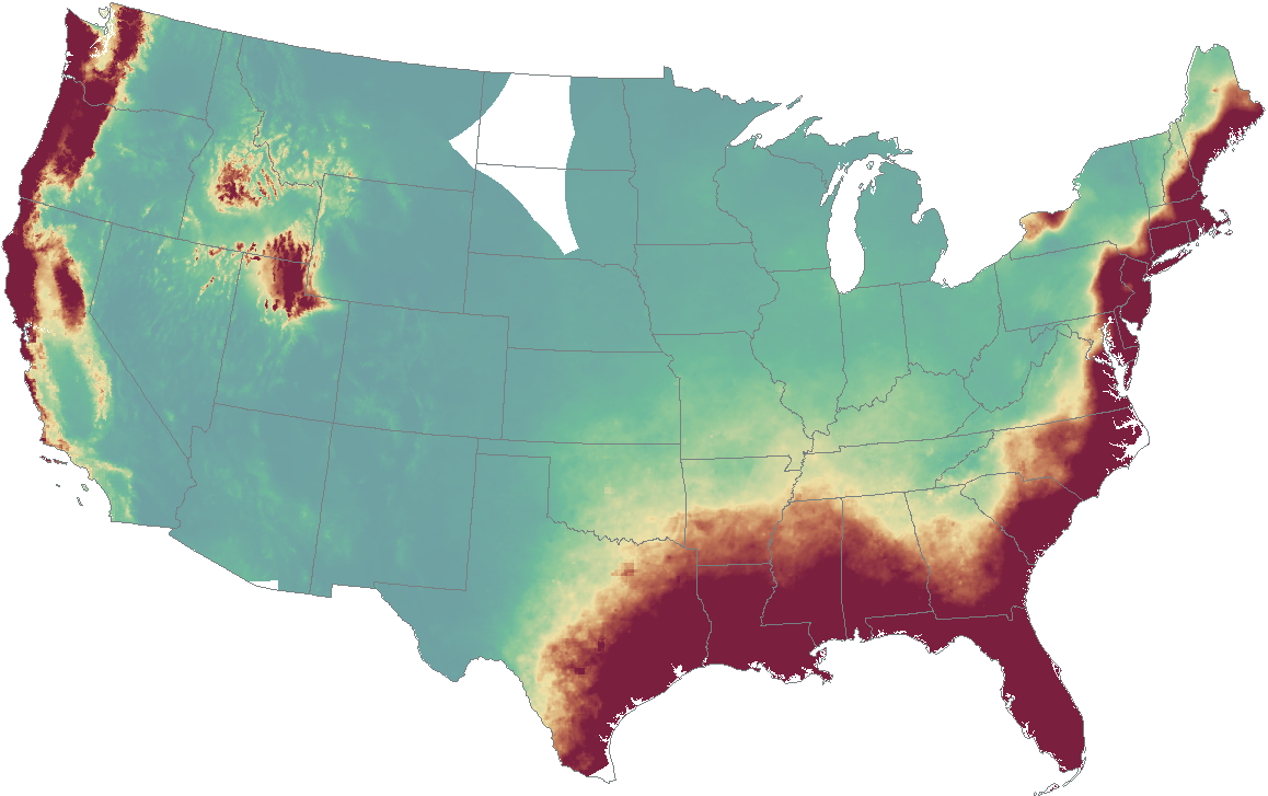 Total chloride deposition across the contiguous United States, 2022–2024, rendered from the EPA CASTNET/TDep grid